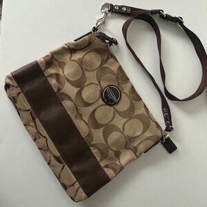 Coach Designer Large Brown Canvas Crossbody